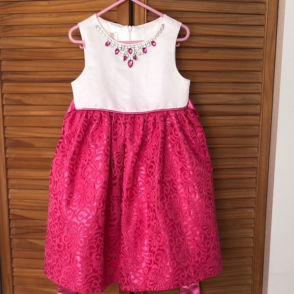 American Princess Pink and White Formal Dress